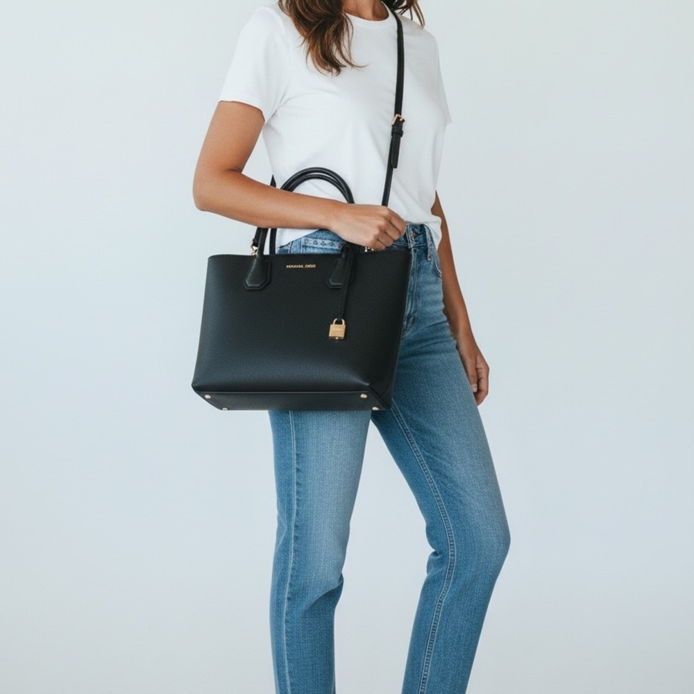 Michael Kors Mercer large tote bag in blue,